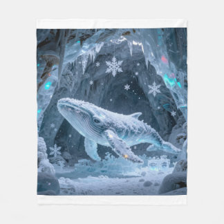 Crystal Ice Whale in Enchanted Frozen Cavern Fleecedecke