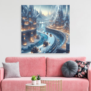 Crystal Ice World Fantasy Art Leinwanddruck