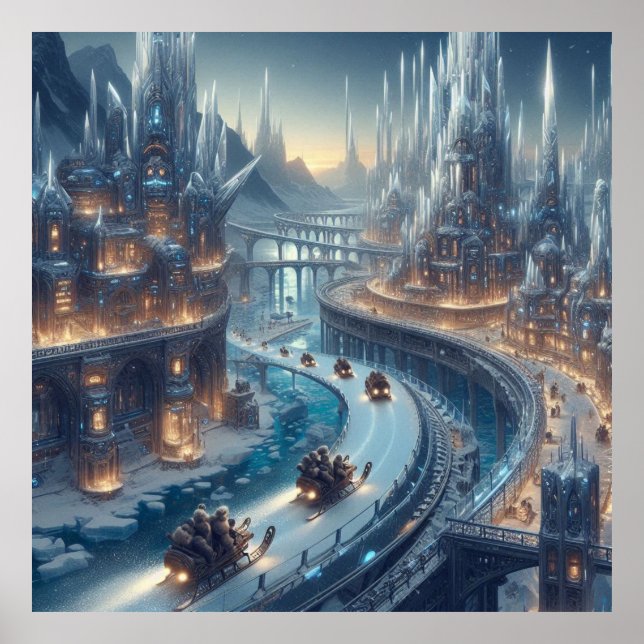 Crystal Ice World Fantasy Art Poster (Vorne)