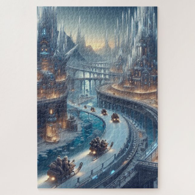 Crystal Ice World Fantasy Art Puzzle (Vertikal)