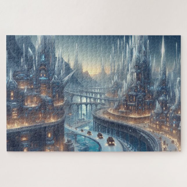 Crystal Ice World Fantasy Art Puzzle (Horizontal)
