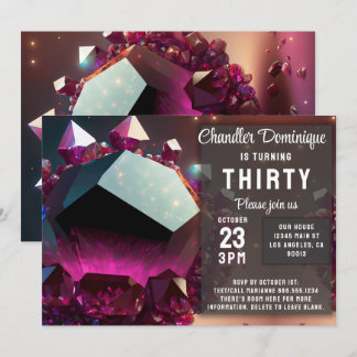 Crystal Jewel Capricorn Garnet Januar Geburtstag Einladung