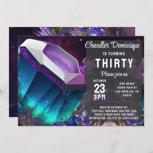 Crystal Jewel Tone Alexandrite Gem June Birthday Einladung