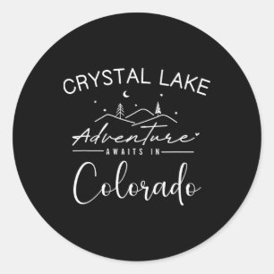 Crystal Lake Colorado Mountain-Abenteuer-Camping V Runder Aufkleber