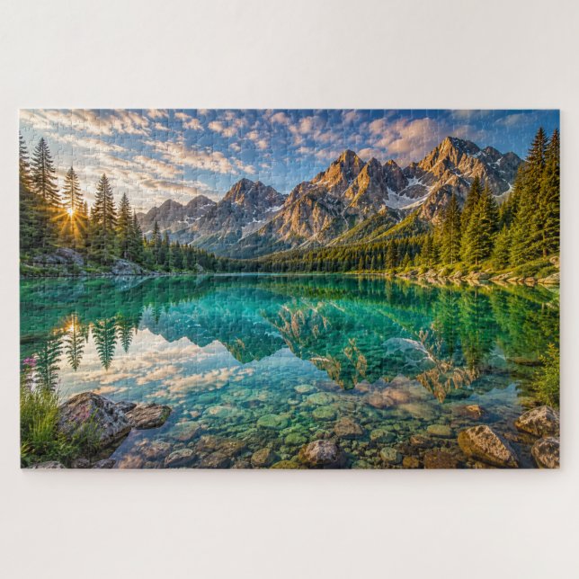 Crystal Lake Reflection Rätsel Puzzle (Horizontal)