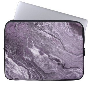 Crystal Lila Agate   Moody Marbled Stone Laptopschutzhülle