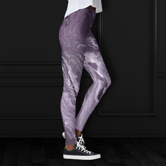 Crystal Lila Agate | Moody Marbled Stone Leggings (Von Creator hochgeladen)