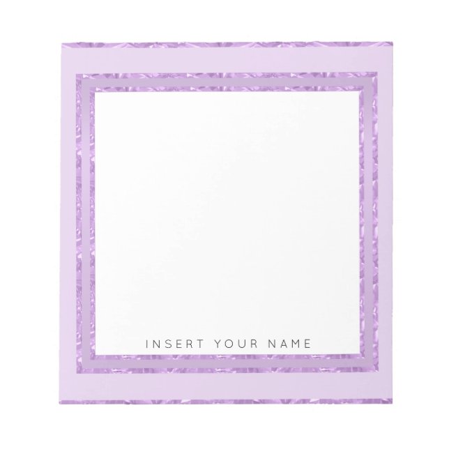 Crystal Lila Personalisierter Notepad 5.5" x 6" Notizblock (Vorderseite)