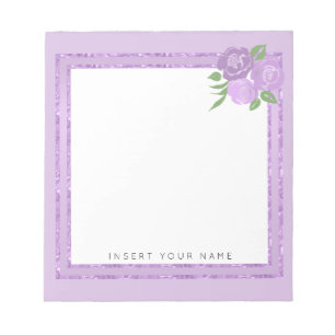Crystal Lila und Rose Notepad 5.5" x 6" Notizblock