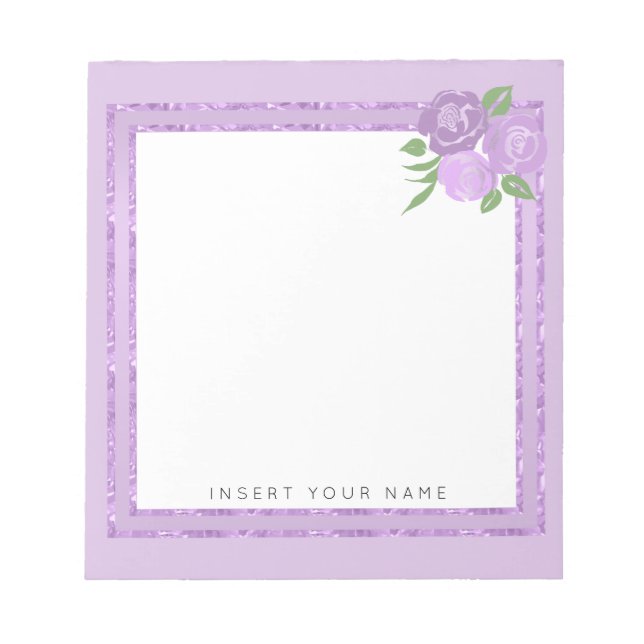 Crystal Lila und Rose Notepad 5.5" x 6" Notizblock (Vorderseite)