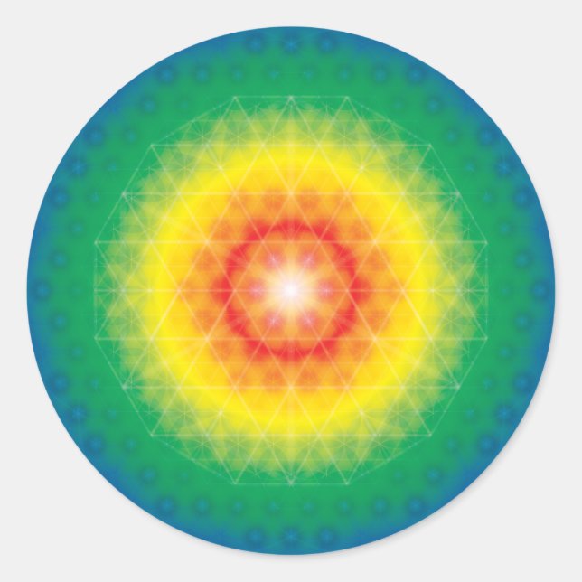 Crystal Mandala Runder Aufkleber (Vorderseite)