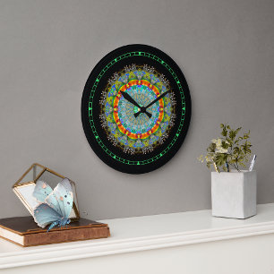Crystal Mandala Wall Clock Große Wanduhr