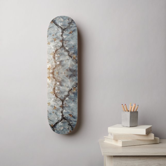 Crystal Marble Rock Wall mit farbenfroher Farbe Skateboard (Wandkunst)
