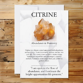 Crystal Meaning Card - Citrin Feiertagskarte