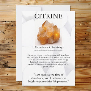 Crystal Meaning Card - Citrin Feiertagskarte