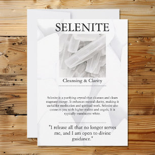 Crystal Meaning Card - Selenite Feiertagskarte