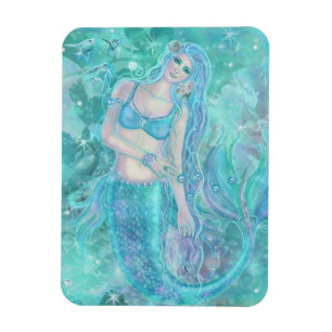Crystal Mermaid Träume von Renee Lavoie Postcard Magnet