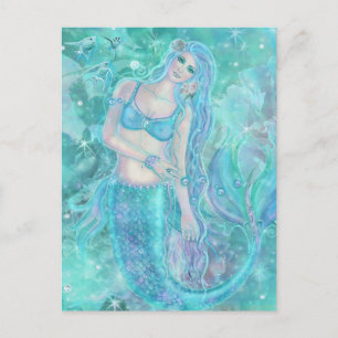Crystal Mermaid Träume von Renee Lavoie Postkarte