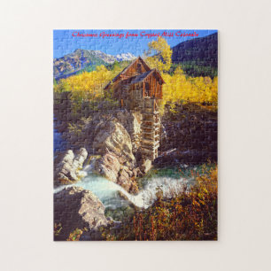 Crystal Mill Colorado.Christmas Grüße Puzzle