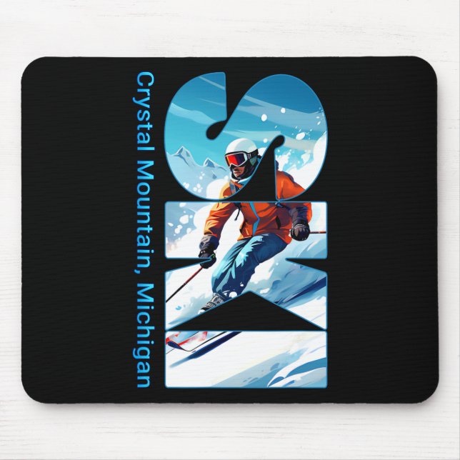 Crystal Mountain - Michigan Skiurlaub Skipass Mousepad (Vorne)