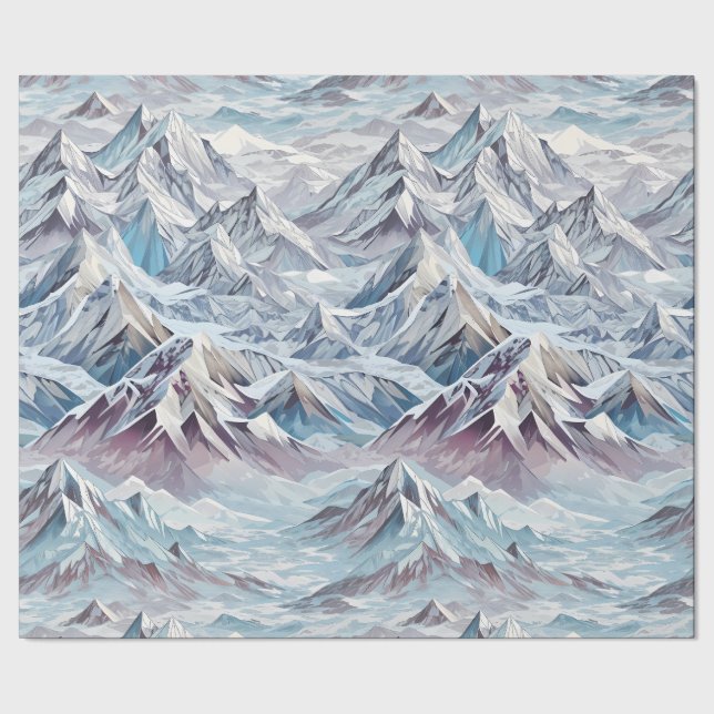 Crystal Mountain Scene Wrapping Paper Geschenkpapier (Saum)