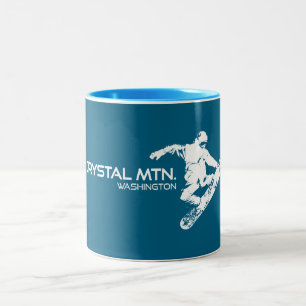 Crystal Mountain Washington Snowboarder Zweifarbige Tasse