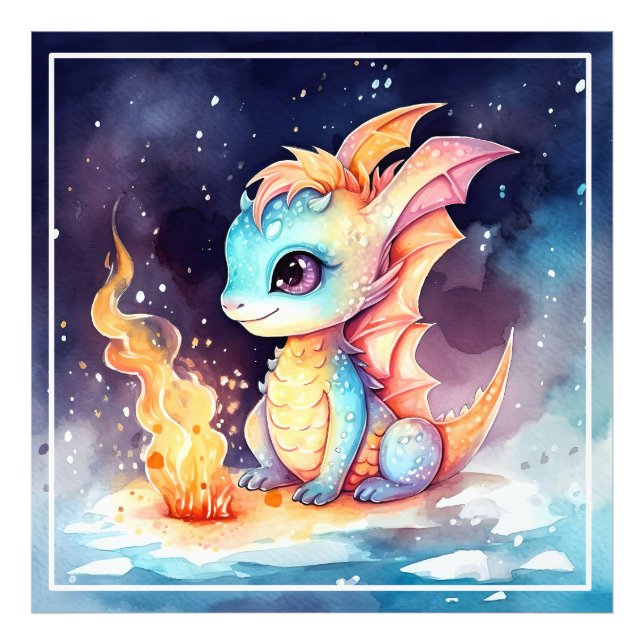 Crystal Niedlich Baby Dragon Fotodruck (Vorne)
