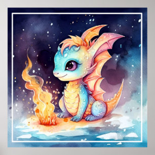 Crystal Niedlich Baby Dragon Poster