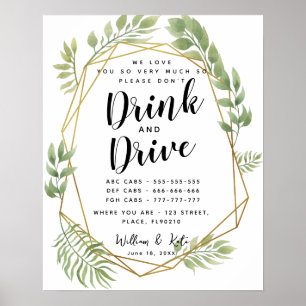 Crystal Party Taxis trinken nicht und fahren nicht Poster