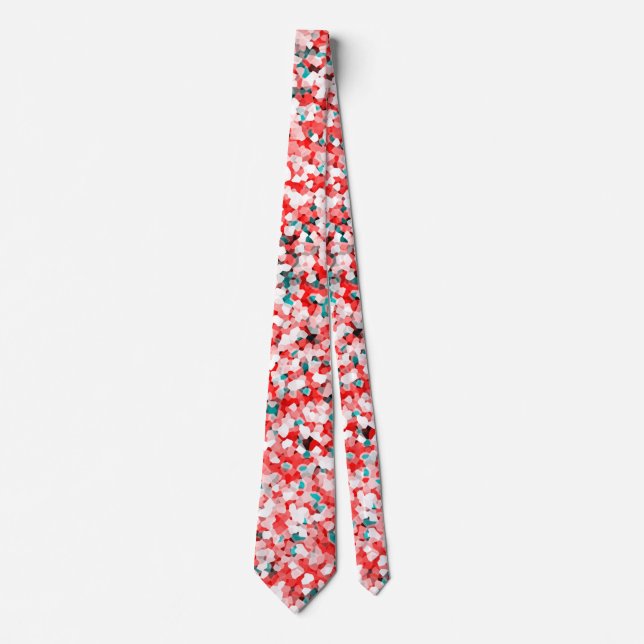 Crystal Pattern - White Red Green Krawatte (Vorderseite)