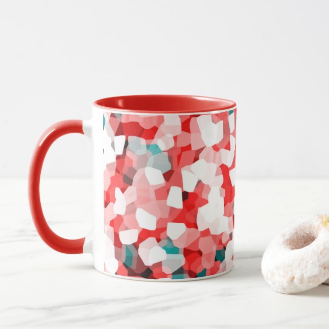 Crystal Pattern - White Red Green Tasse (Mit Donut)