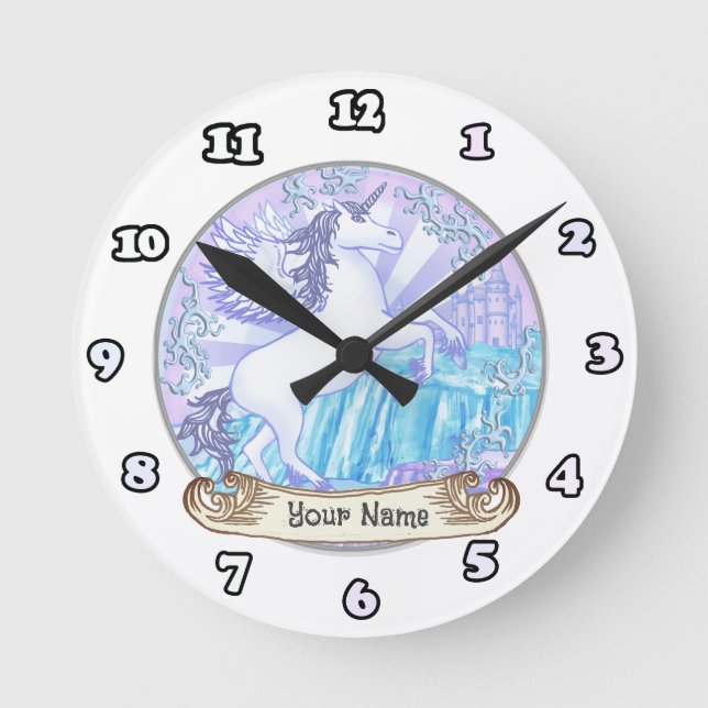Crystal Pegasus Unicorn Uhr (Vorderseite)