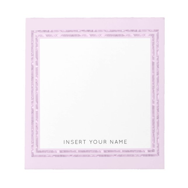Crystal Pink Personalisiert Notepad 5,5" x 6" Notizblock (Vorderseite)