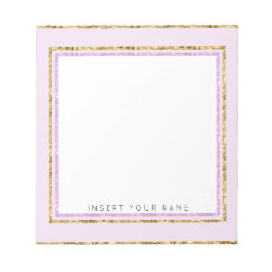 Crystal Pink und Gold Notepad 5,5" x 6" Notizblock