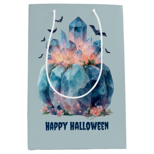 Crystal Pumpkin Halloween Mittlere Geschenktüte (Vorderseite)