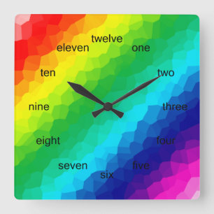 Crystal Rainbow Quadratische Wanduhr