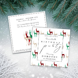 Crystal Reindeer ANY Winter Adult Geburtstag Einladung
