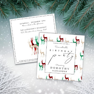 Crystal Reindeer ANY Winter Adult Geburtstag Einladung