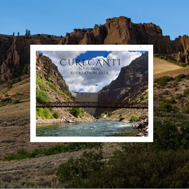 Crystal Reservoir, Dam, Footbridge, Curecanti NRA Postkarte (Von Creator hochgeladen)