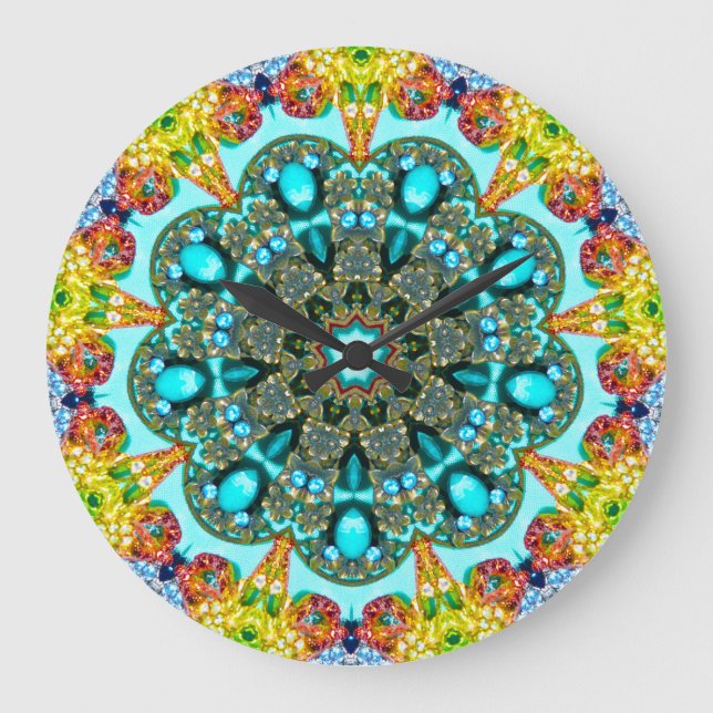 Crystal Ring Fraktal Große Wanduhr (Vorderseite)