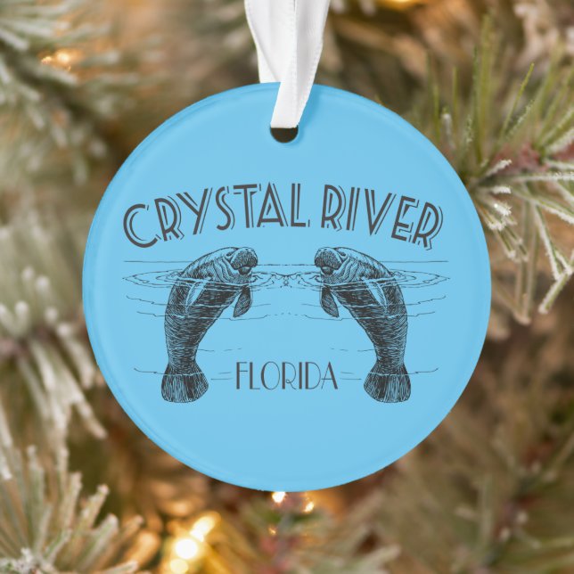 Crystal River Florida mit Manateen Ornament (Baum)