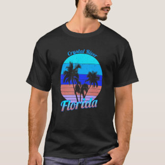 Crystal River Florida Retro Tropische Palmen Va T-Shirt