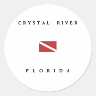 Crystal River Florida Scuba Dive Flag Runder Aufkleber