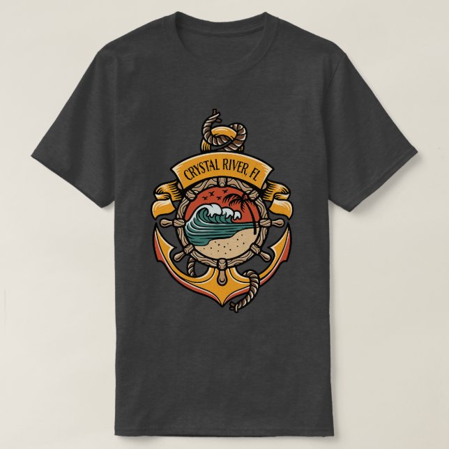 Crystal River Florida West Coast Beaches Boot F T-Shirt (Design vorne)