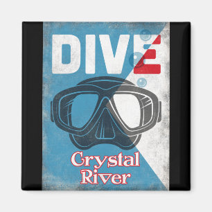 Crystal River Vintag Scuba Diving Mask Magnet