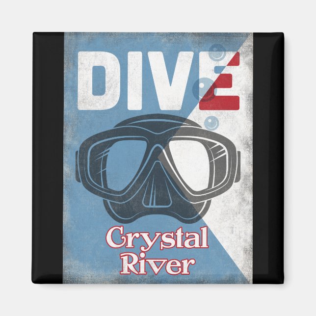 Crystal River Vintag Scuba Diving Mask Magnet (Vorne)