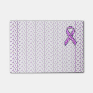 Crystal Rosa Ribbon Awareness Strick Post-it Klebezettel