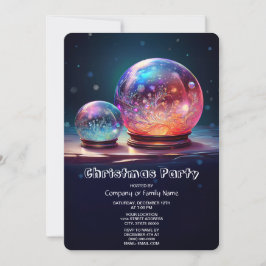 Crystal-Schneebälle Feiertags-Party-Einladung Einladung