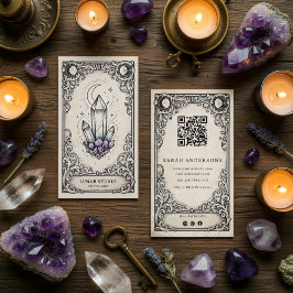 Crystal Shop Business Card | Vintage Celestial  Visitenkarte