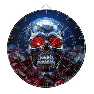 Crystal Skull mit Ruby Red Eyes Dartboard Dartscheibe